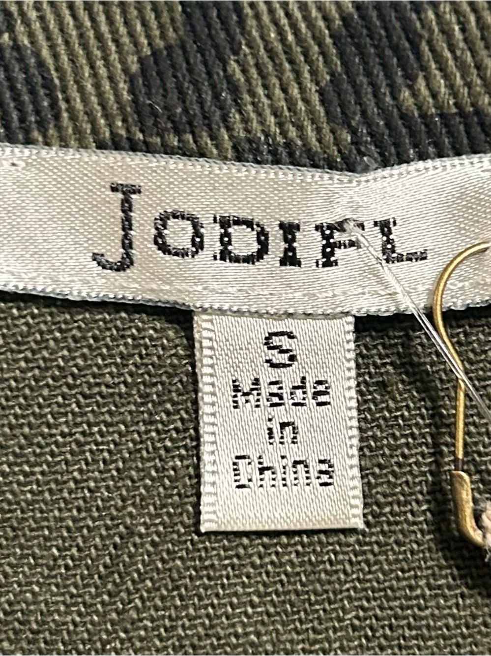 Jodifl Olive Leopard Print Utility Jacket Size S Drawstring Waist Zip Front - Picture 2 of 10